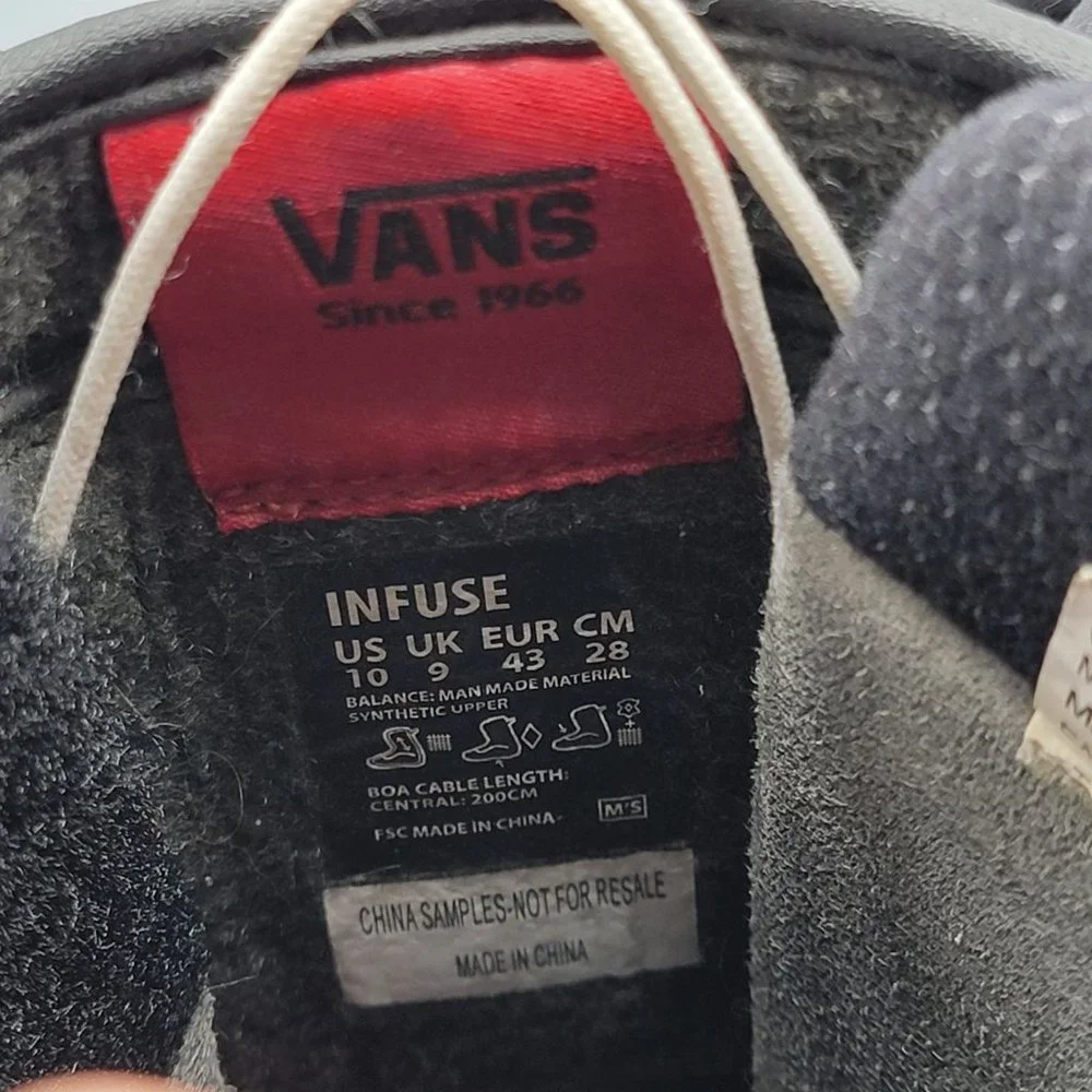 Vans Pat Moore Infuse Mens SnowBoots Black Size 10 China Samples Not For Resale